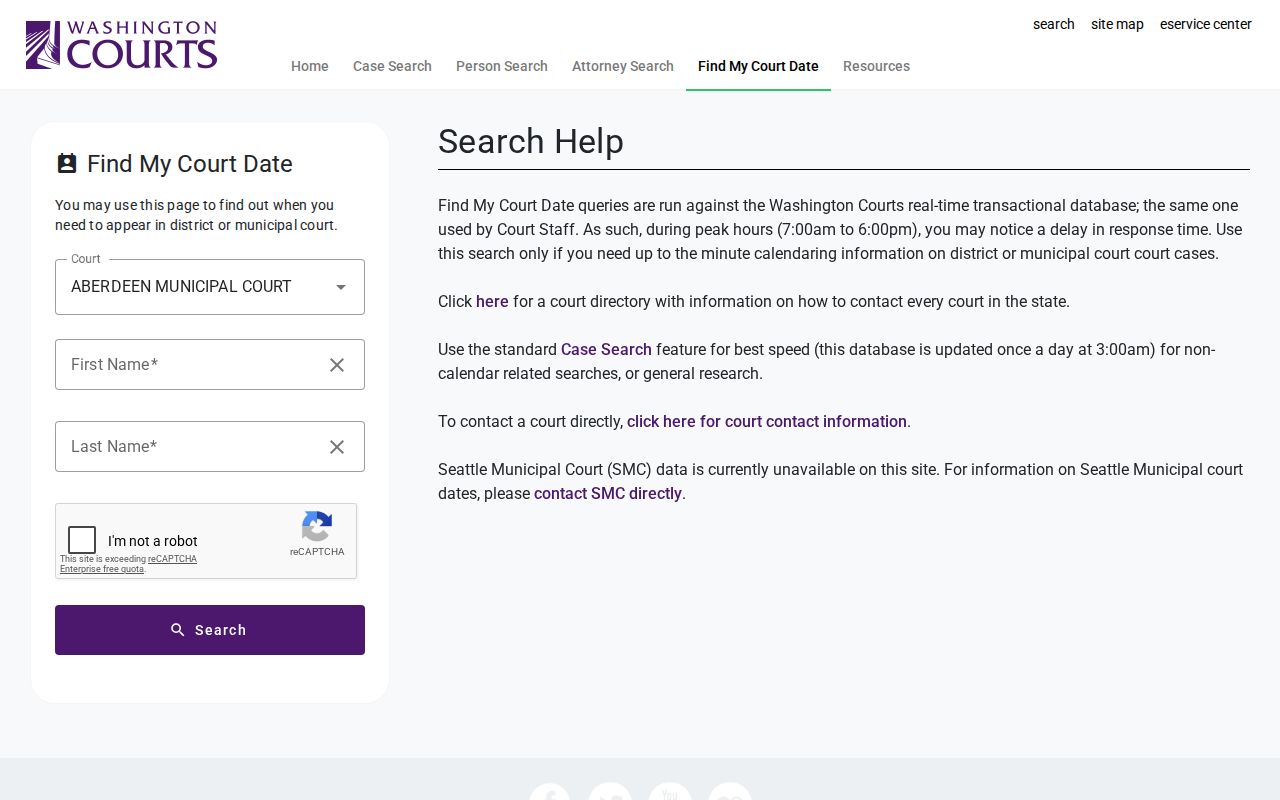 Franklin County case search for a court date