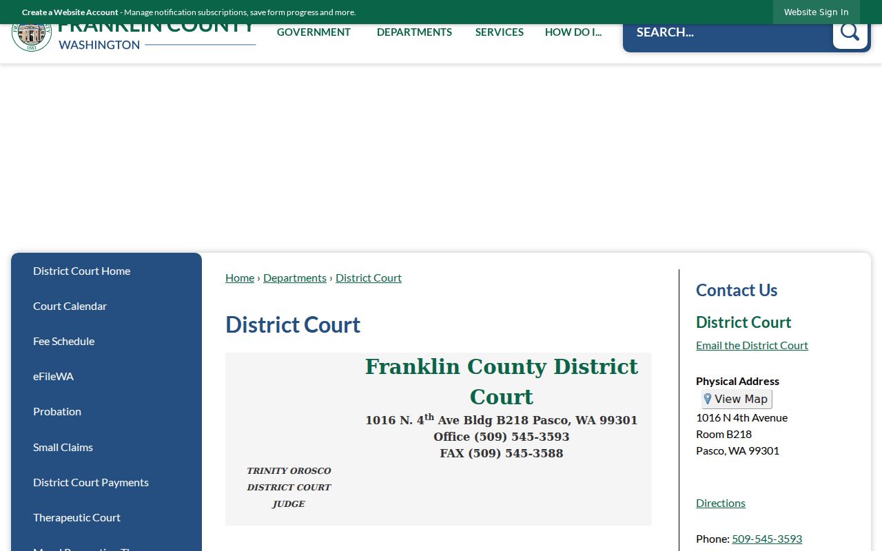 Franklin County District Court records office