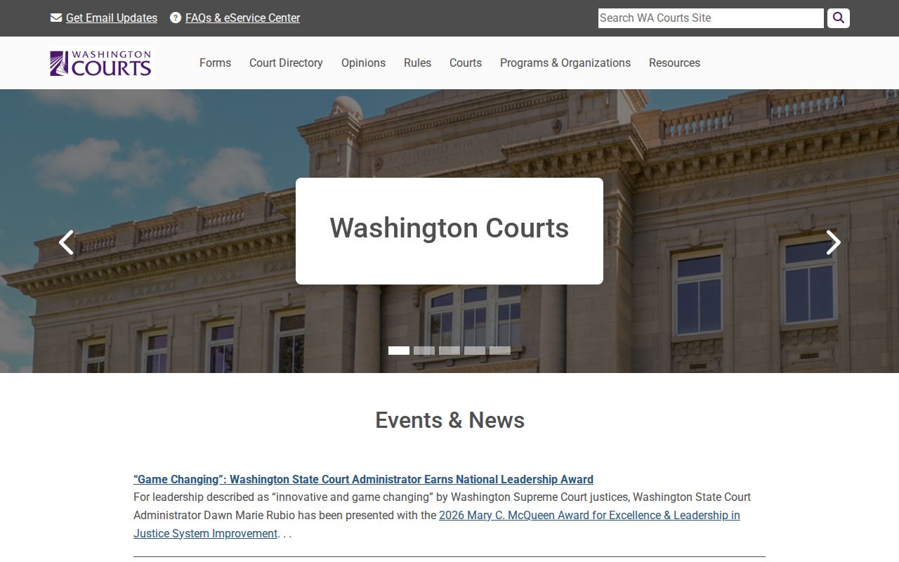 Washington Courts access links for the Franklin County court docket